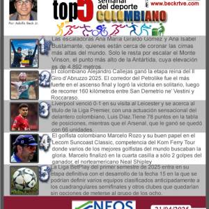 Top 5 del Deporte Colombiano - Semana del 14 al 20 de abril de 2025 