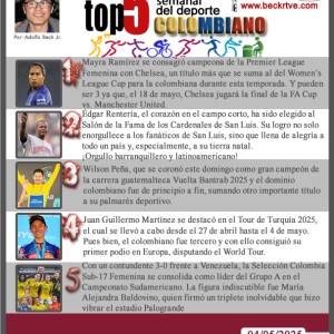 El Top 5 del Deporte Colombiano - Semana del 27 de abril al 4 de mayo de 2025